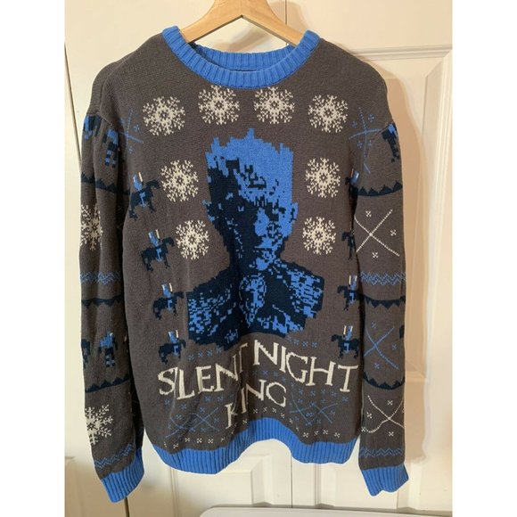 Game of Thrones Silent Night King Ugly Christmas Sweater Size M Men Gray… - Picture 4 of 9